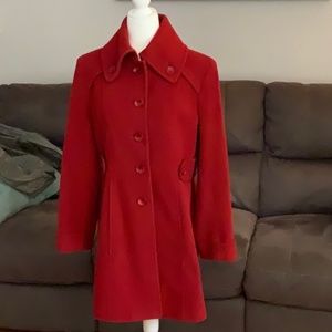 EUC Red Kenneth Cole women's wool coat ,size 12